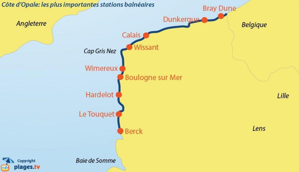 Карта Бельгии пляжи