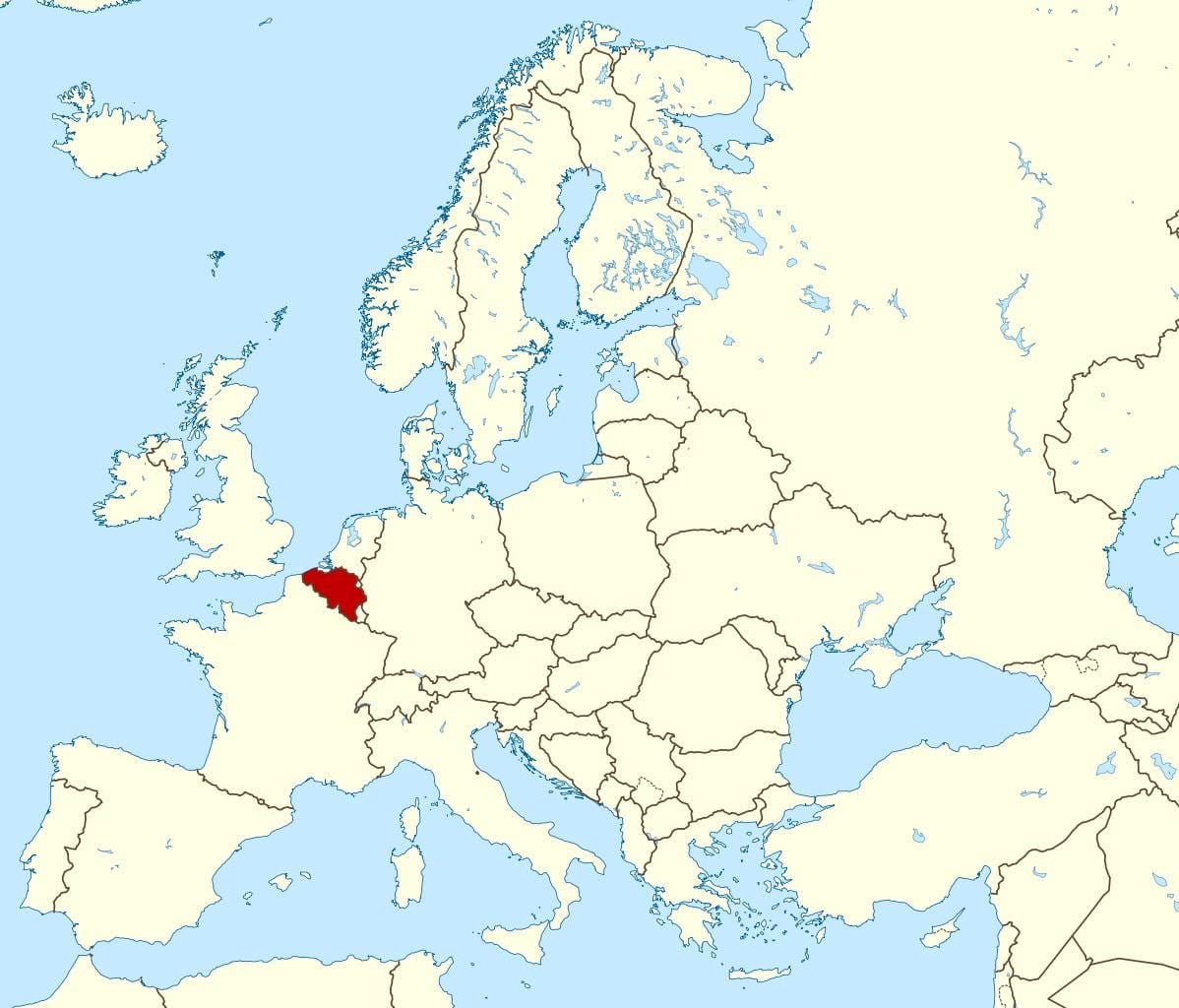Карта Бельгии расположение