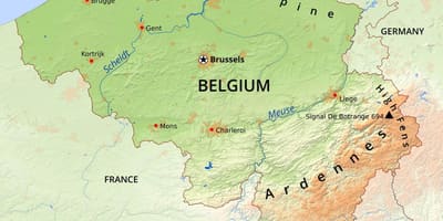 Карта Бельгии географии