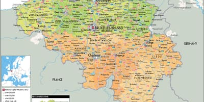 Карта Бельгии