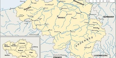 Карта реки Бельгия 